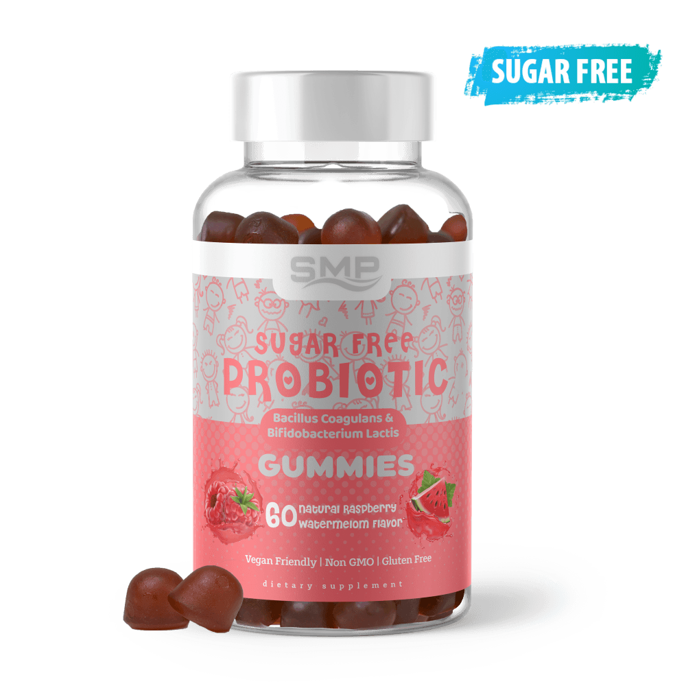 Kids Sugar Free Probiotic Gummy – Bacillus Coagulans & Bifidobacterium Lactis – Natural Raspberry Watermelon Flavor – Gluten Free - Non-GMO – Vegan Friendly