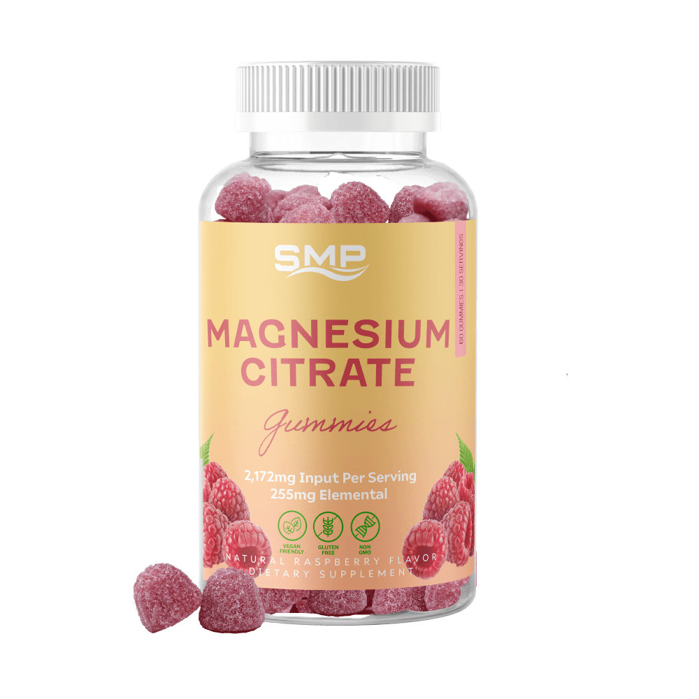 Magnesium Citrate Gummies – 2,172mg Input Per Serving – 255mg Elemental – Natural Raspberry Flavor – Gelatin-Free – Vegan-Friendly – Non-GMO