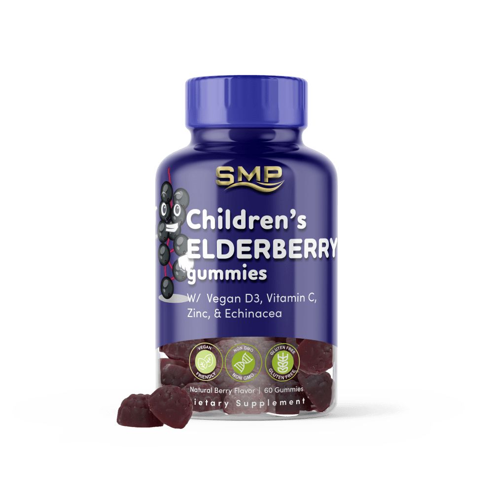 Organic Certified Kids Elderberry W/ Organic Vegan D3, Vitamin C, Zinc, & Echinacea - Organic Mixed Berry Flavor & Color – Gluten Free – Non-GMO – Vegan Friendly