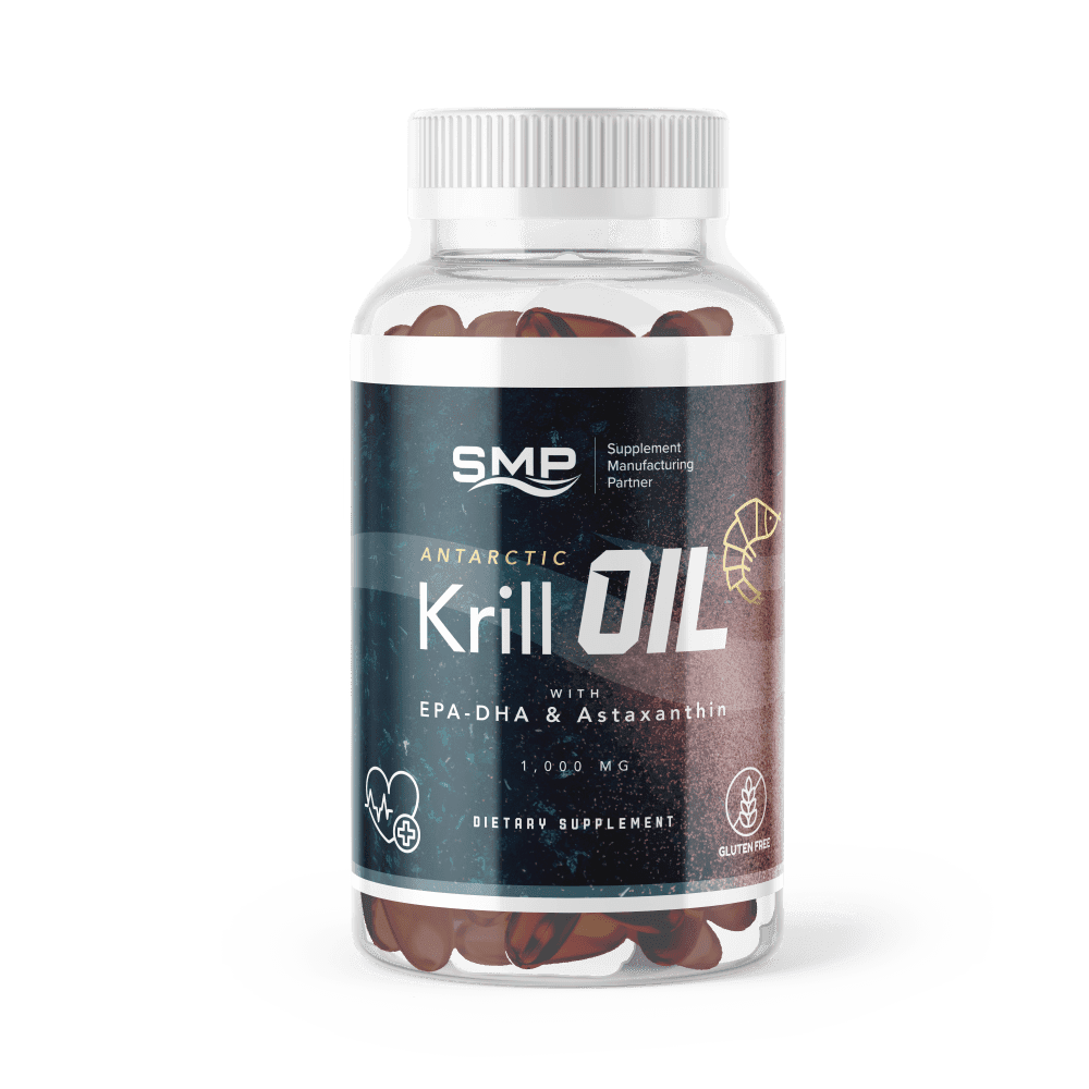 Antarctic Krill Oil Softgels 1,000 mg Per Serving w/ EPA-DHA, Phospholipids & Astaxanthin – Natural Color – Vanillin Odor Control - Non-GMO – Gluten-Free