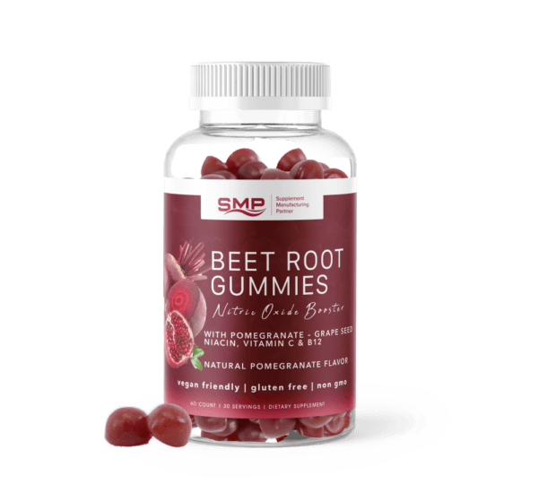 Beet Root Gummy & Nitric Oxide Booster W/ Pomegranate – Grape Seed – Niacin, Vitamin C & B12 – Natural Pomegranate Flavor – Non-GMO – Gluten Free – Vegan Friendly