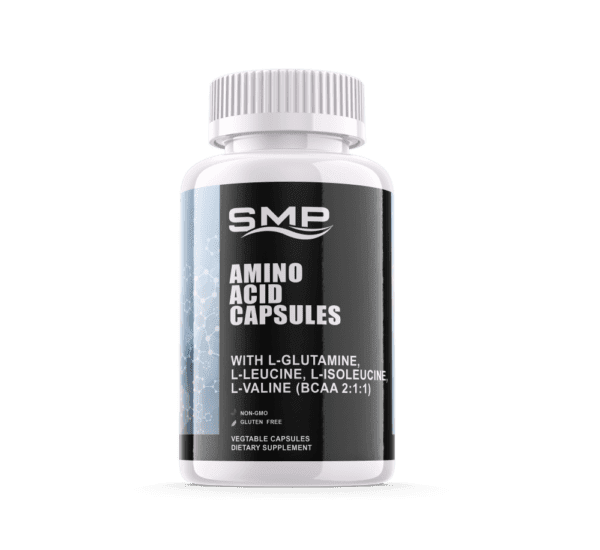 Amino Acid Capsules W/ L-Glutamine - L-Leucine - L-Isoleucine - L-Valine (BCAA 2:1:1)