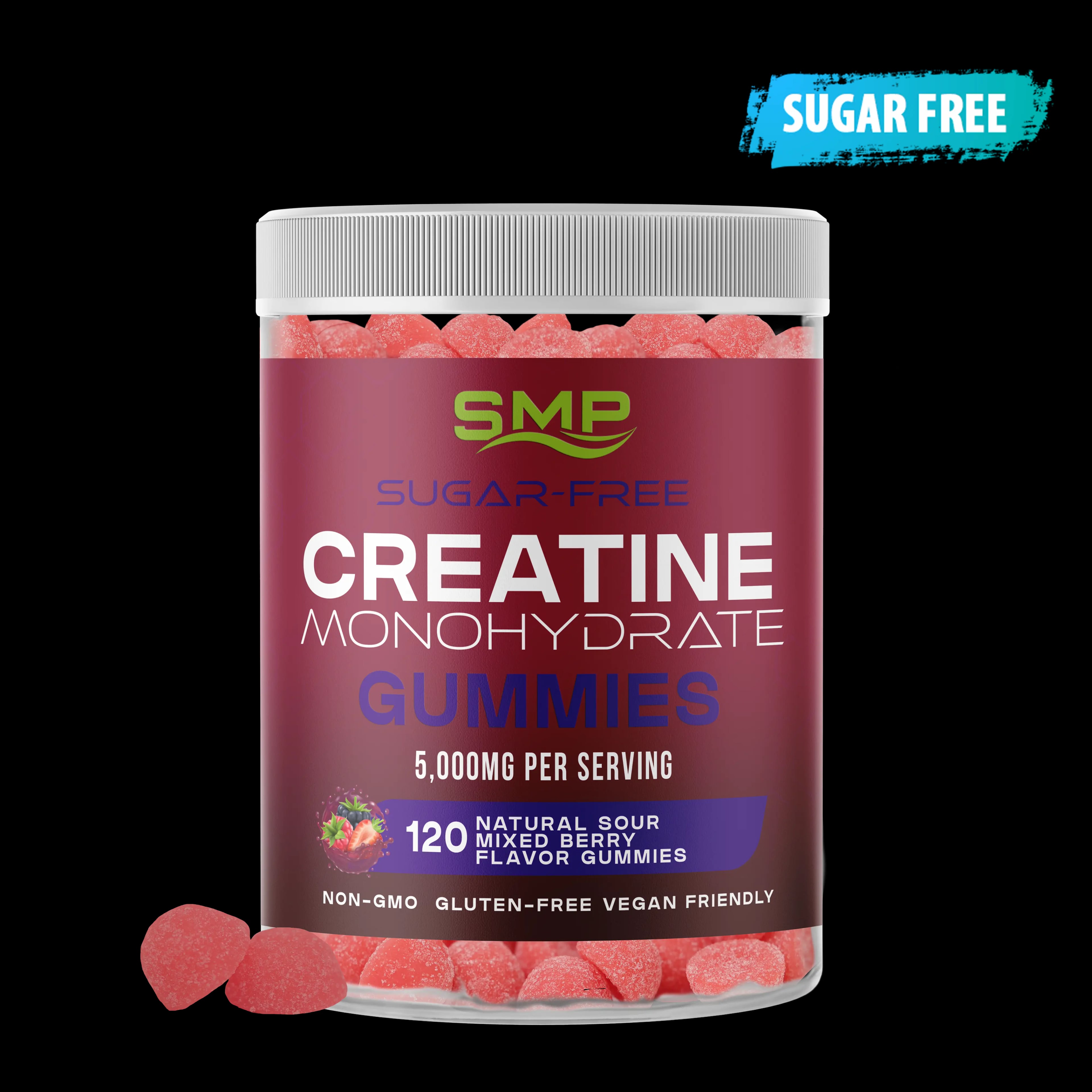 Sugar Free Natural Mixed Berry Creatine Gummies 1.25g