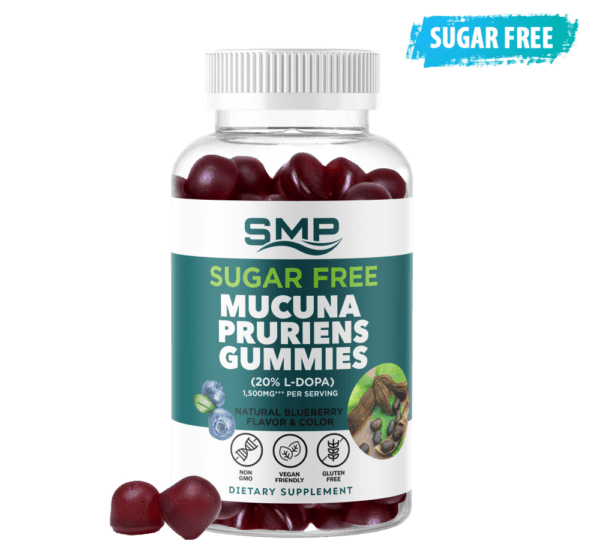 1,500mg*** Mucuna Pruriens Gummy (20% L-Dopa)– Sugar Free – Natural Blueberry Flavor & Color – Gluten Free – Non-GMO – Vegan Friendly 2g