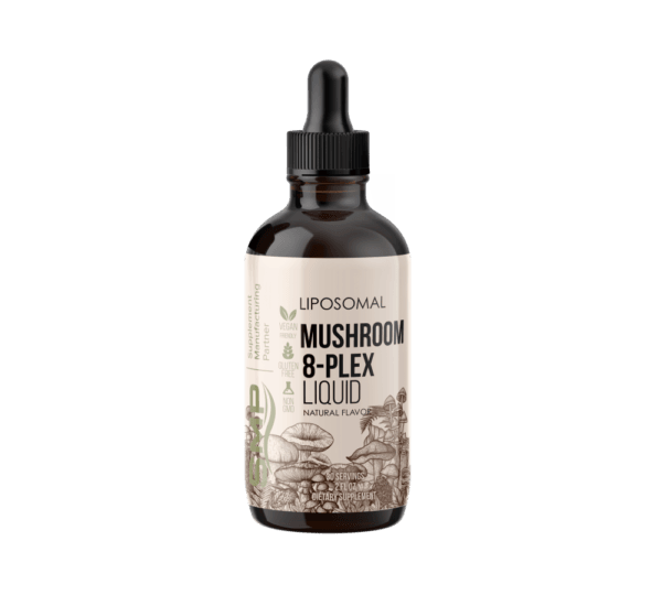 Liposomal Mushroom 8-Plex Liquid – Phospholipid & Bioperine® Absorption – Natural Flavors – Gluten Free – Non-GMO – Vegan Friendly