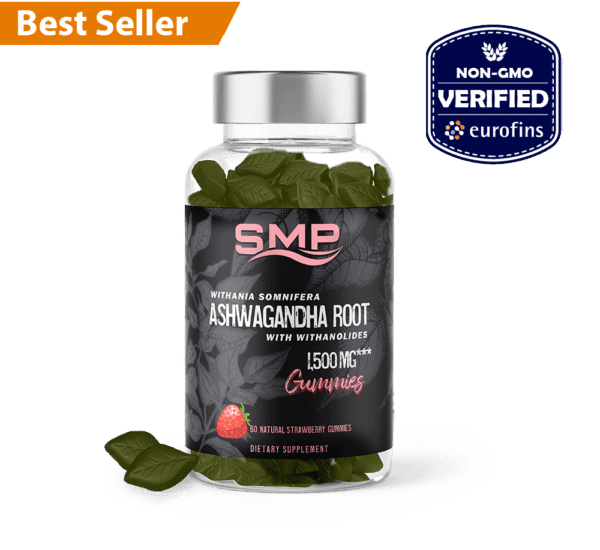 Ashwagandha Root Gummies 1,500mg - Contains Withanolides Extract - Natural Strawberry Flavor