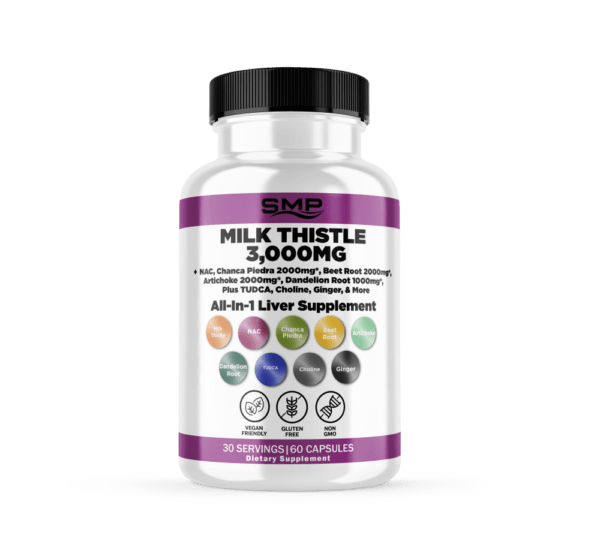 Milk Thistle 3000mg, NAC, Chanca Piedra 2000mg, Beet Root 2000mg, Artichoke 2000mg, Dandelion Root 1000mg, - All-In-1 Liver Supplement