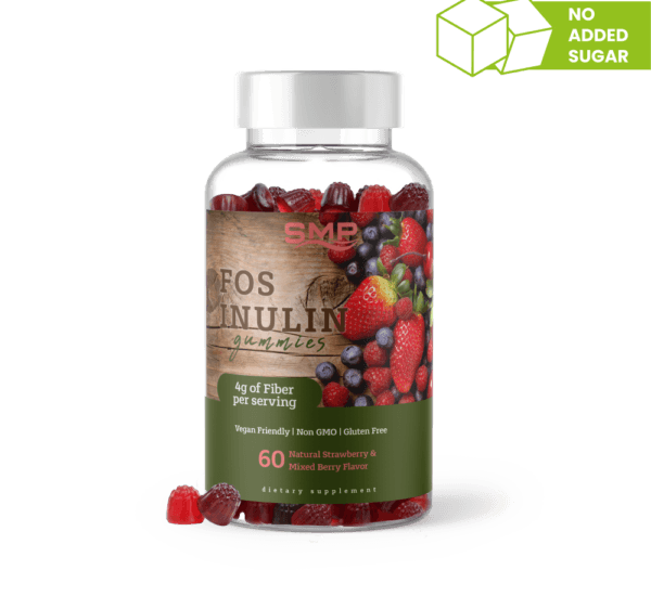 FOS Inulin 4 Grams Of Fiber Gummy - Natural Strawberry & Mixed Berry Flavor