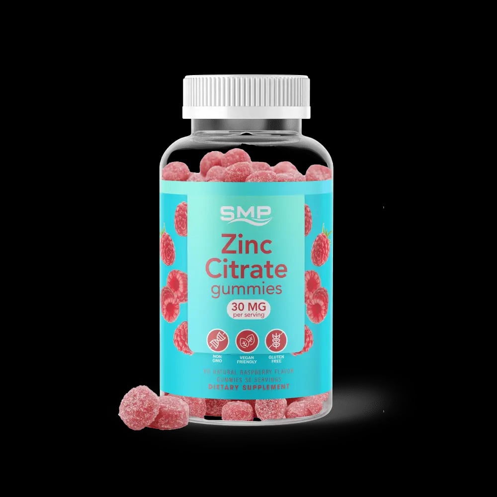 Zinc Citrate Gummies 30mg – Natural Raspberry Flavor
