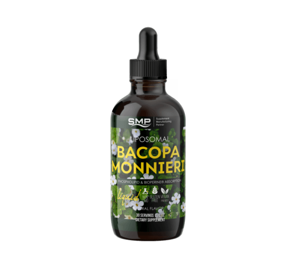 Liposomal Bacopa Monnieri (Brahmi) Liquid – Phospholipid & Bioperine® Absorption - 30 Servings - 2oz – Natural Flavors – Gluten Free – Non-GMO – Vegan Friendly