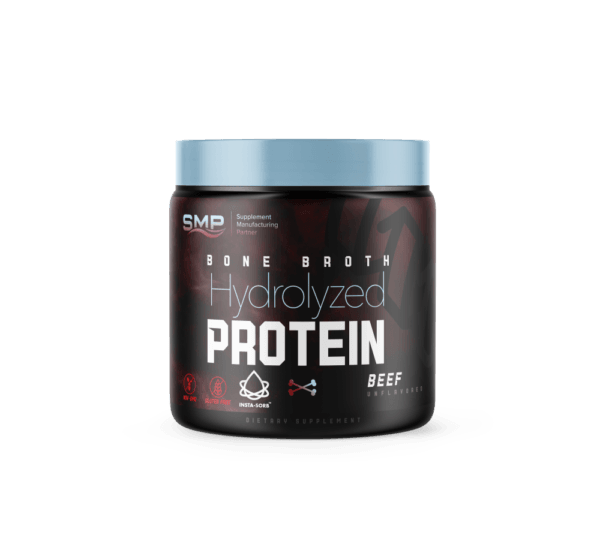 hydrolyzed bone broth protein beef non gmo gluten free SMP supplies bone Broth Bottle and Lid