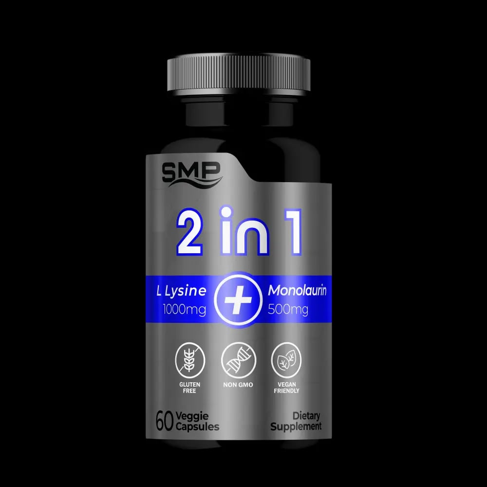 Stock L-Lysine, Monolaurin Capsules, Size '00'