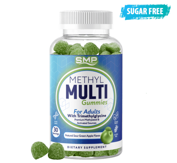Methyl Multi Vitamin Sugar Free Green Apple Gummies for Adults W/ Trimethylglycine (TMG) 2.5g