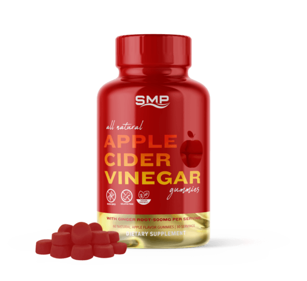 All Natural Red Apple Cider Vinegar Gummies (ACV) W/ Ginger Root – 500 mg – Natural Flavor & Color – Non-GMO – Vegan Friendly (RED ONLY)