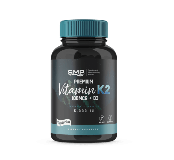 Vitamin K2 - 100MCG + D3 - 5,000 IU - Non-GMO - Gluten Free - Veggie Capsule