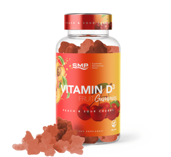 Vitamin D3 Fruit Gummies – Natural Peach & Sour Cherry Flavor