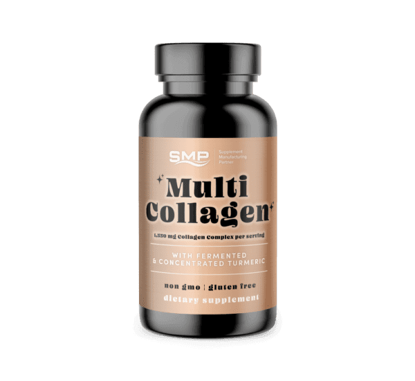 Multi Collagen + Fermented & Concentrated Turmeric W/ Bioperine Capsules – Bovine, Eggshell, Marine / Fish , Chicken – Non-GMO – Gluten Free