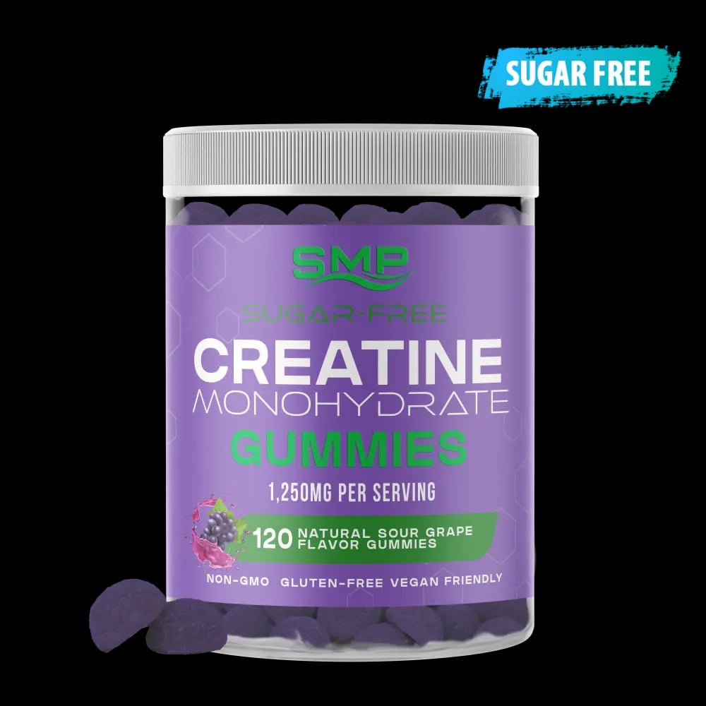 Sugar Free Natural Sour Grape Creatine Monohydrate Gummies 1250mg, 4g