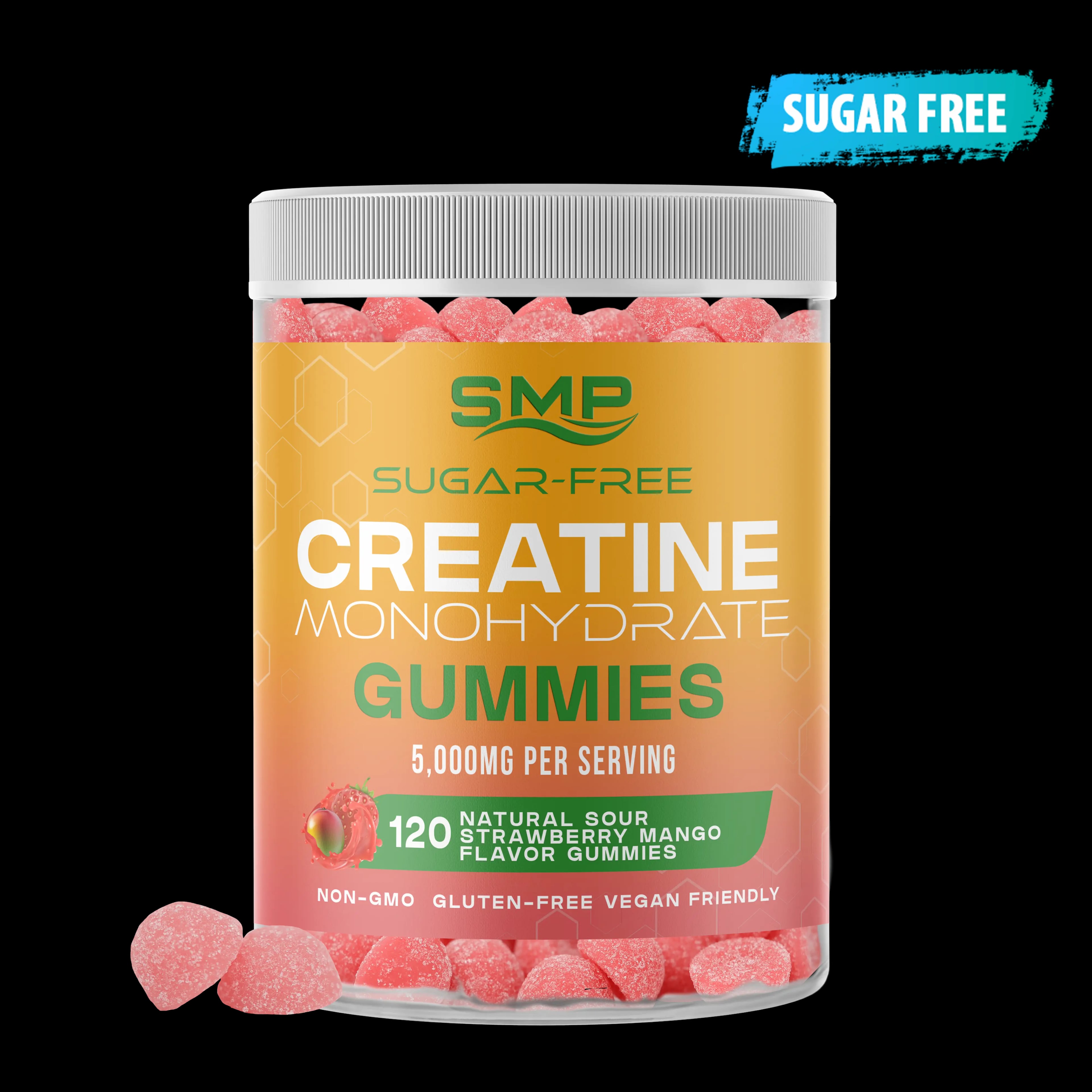 Sugar Free Natural Strawberry Mango Creatine Gummies 1.25g