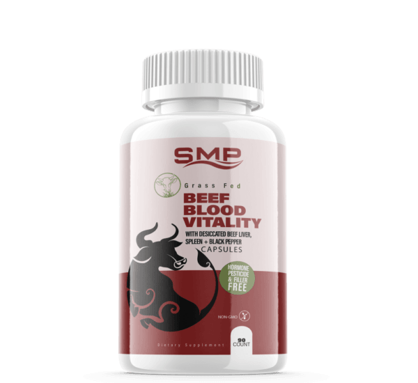 Grass Fed Beef Blood Vitality W/ Desiccated Beef Liver, Spleen + Black Pepper Capsules - Non-GMO – Hormone, Pesticide & Filler Free