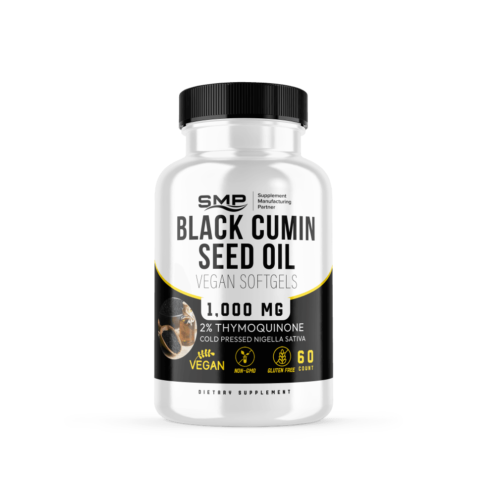 Black Cumin Seed Oil 1,000mg per serving Vegan Softgel 2% Thymoquinone - Cold Pressed Nigella Sativa - Non-GMO – Gluten-Free – Vegan