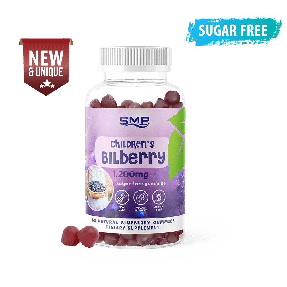 Kids 1,200mg*** Bilberry Gummy – Sugar Free – Natural Blueberry Flavor & Color - Gluten Free - Non-GMO - Vegan Friendly