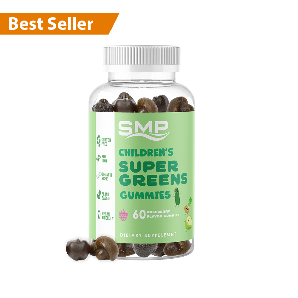 Kids Amazing Supergreens Gummies w/ Beetroot, Spirulina, Chlorella, Mushrooms, Pre & Probiotics - Veggies - 8 Powerful Blends – Non-GMO – Vegan Friendly – Gluten-Free
