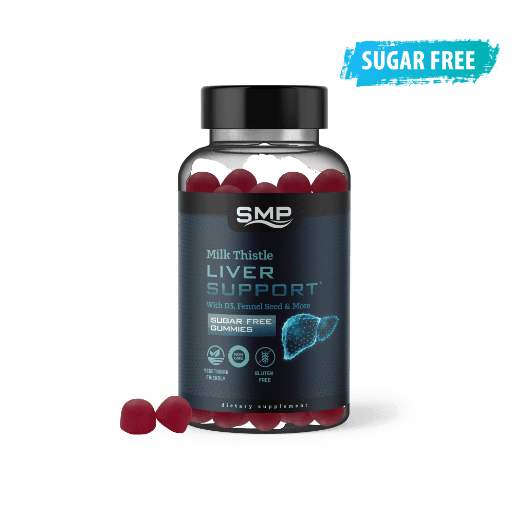Milk Thistle Liver Support Sugar Free Gummy + Alfalfa Leaf, Fennel Seed & More! Natural Raspberry Flavor & Color – Non-GMO – Gluten Free – Vegetarian Friendly