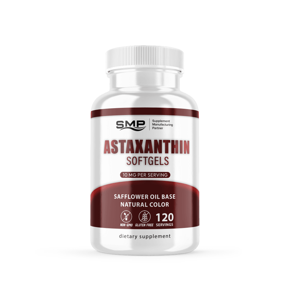 Astaxanthin 10mg Per Serving Softgels – Safflower Oil Base – Natural Color - Non-GMO – Gluten-Free