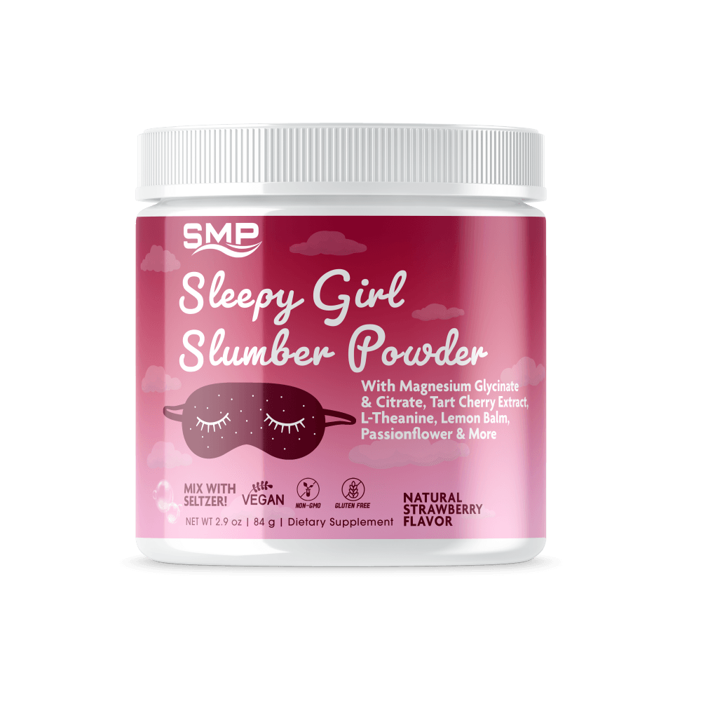 Sleepy Girl Slumber Powder W/ Magnesium Glycinate & Citrate, Tart Cherry Extract, L-Theanine, Lemon Balm, Passionflower & More ! Natural Strawberry Flavor – Non-GMO – Gluten Free – Vegan Friendly