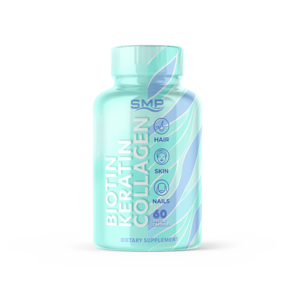 Hair, Clear Skin, & Nails – 5,000mcg Biotin – Pantothenic Acid – MSM, Hydrolyzed Collagen & Keratin Veggie Capsules – Non-GMO – Gluten Free