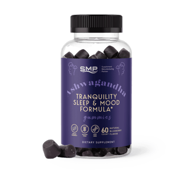 Ashwagandha Tranquility Sleep & Mood Formula W/ Magnesium Glycinate, Melatonin, B6, Valerian Root, GABA, & Passionflower - Tapioca Base - Non-GMO - Gluten Free - Vegan Friendly