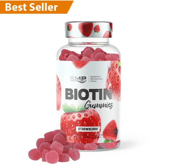 Biotin Vegan Gummies 5,000mcg Per Gummy - Natural Strawberry Flavor (2gm)