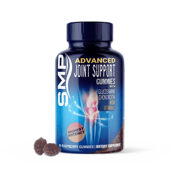 Advanced Joint Support Gummies - Glucosamine - Chondroitin - MSM - Vitamin E - Natural Raspberry Flavor