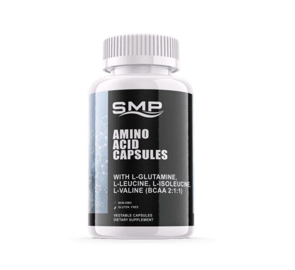 Amino Acid Capsules W/ L-Glutamine - L-Leucine - L-Isoleucine - L-Valine (BCAA 2:1:1)