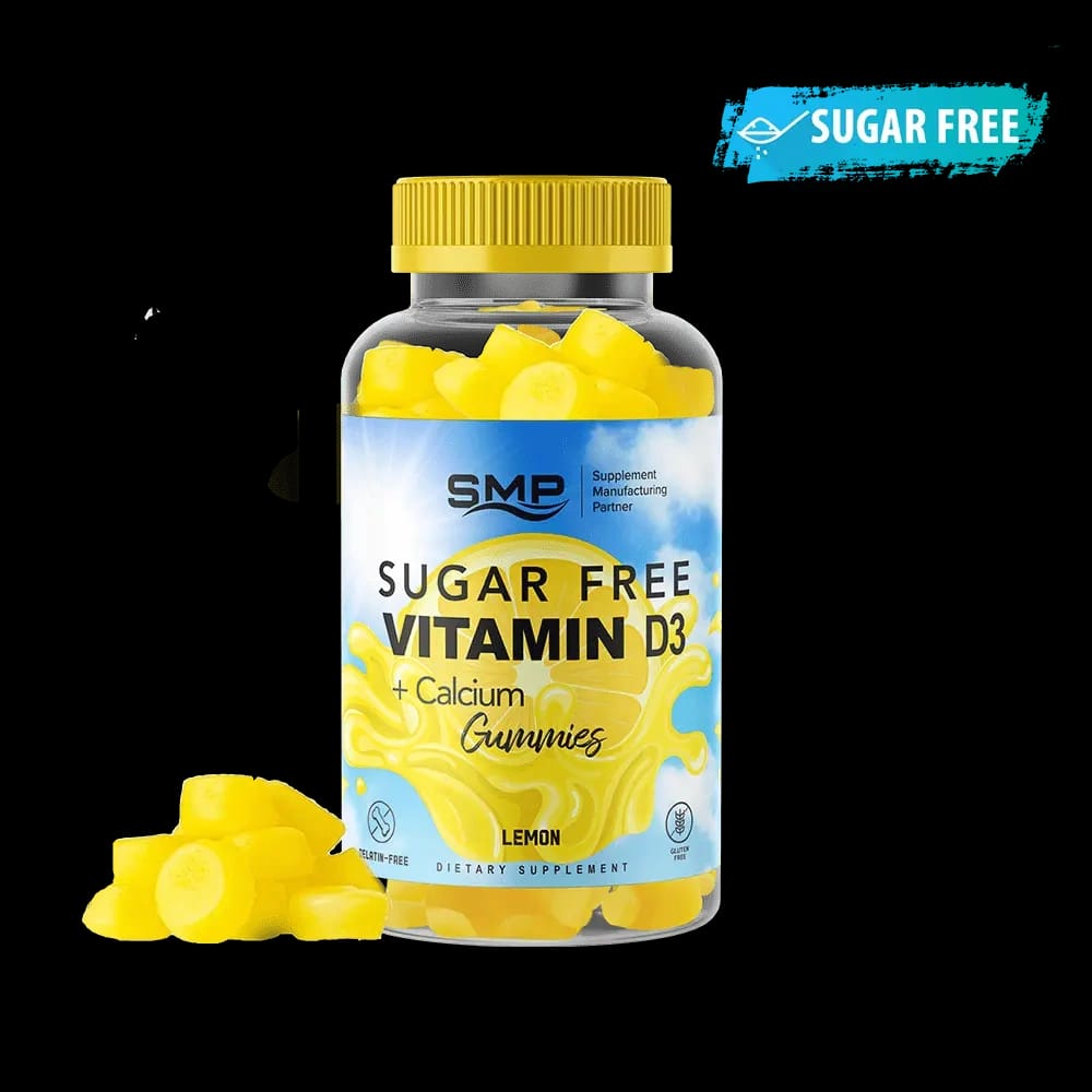 Sugar-Free Vitamin D3 + Calcium Gummies - Natural Lemon Flavor & Color 3g