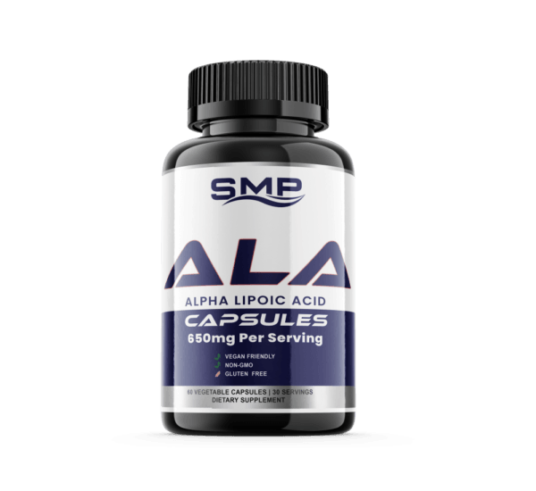 Alpha Lipoic Acid ALA 650mg Per Serving Capsules ! Vegan Friendly - Non-GMO – Gluten Free