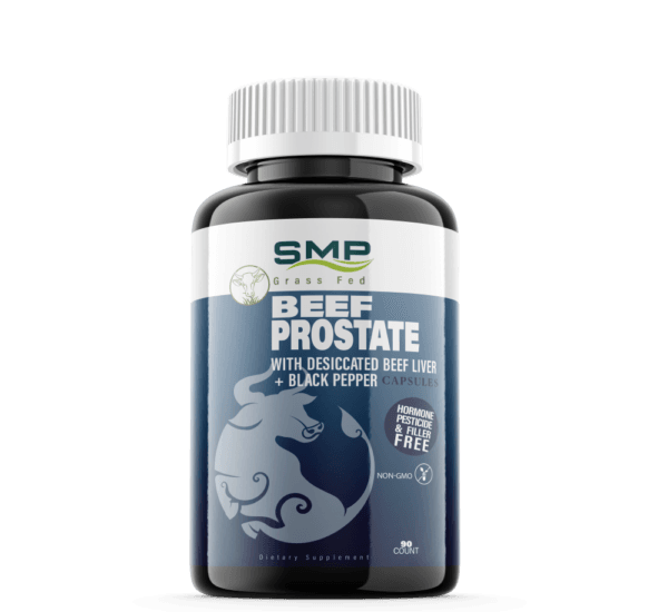 Grass Fed Beef Prostate W/ Desiccated Beef Liver + Black Pepper Capsules - Digestive Gut Health - Non-GMO – Hormone, Pesticide & Filler Free – Freeze-Dried