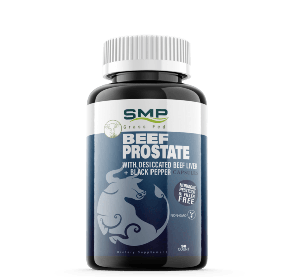 Grass Fed Beef Prostate W/ Desiccated Beef Liver + Black Pepper Capsules - Digestive Gut Health - Non-GMO – Hormone, Pesticide & Filler Free – Freeze-Dried