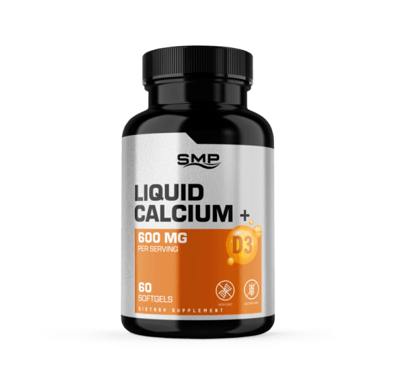 Calcium Liquid Softgels 600mg + Vitamin D – Non-GMO – Gluten Free