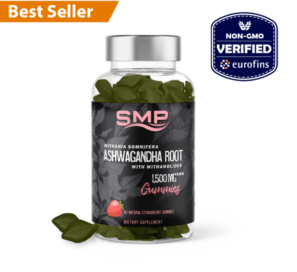 Ashwagandha Root Gummies 1,500mg - Contains Withanolides Extract - Natural Strawberry Flavor