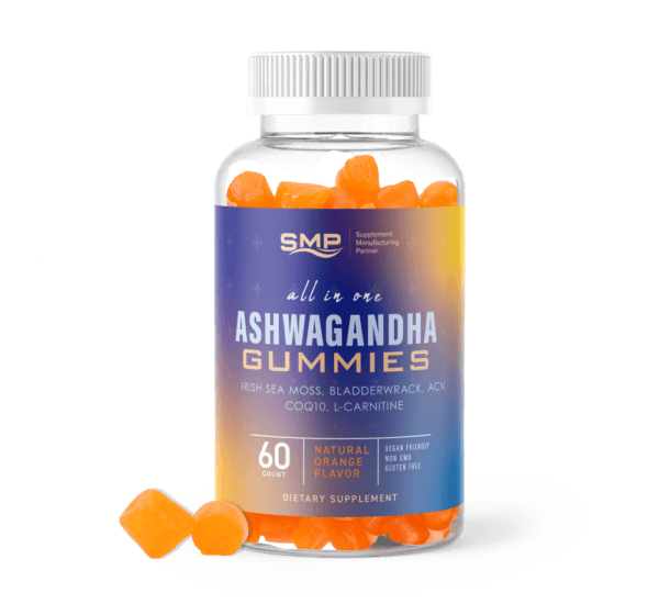 Ashwagandha All In 1 - Organic Irish Sea Moss, Bladderwrack, ACV, CoQ10, L-Carnitine ! Tapioca Base – Natural Orange Flavor & Color - Non-GMO – Gluten Free – Vegan Friendly