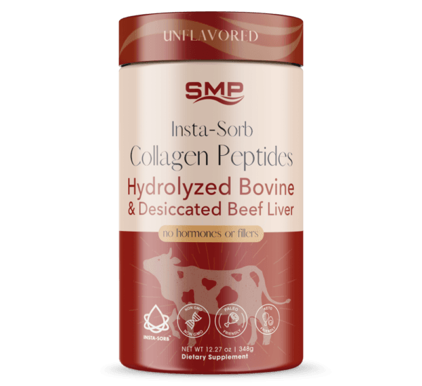 Insta-Sorb Collagen Peptides – Hydrolyzed Bovine + Desiccated Beef Liver – Unflavored / No Fillers – Non-GMO – Hormone & Pesticide Free – Gluten Free – Keto & Paleo