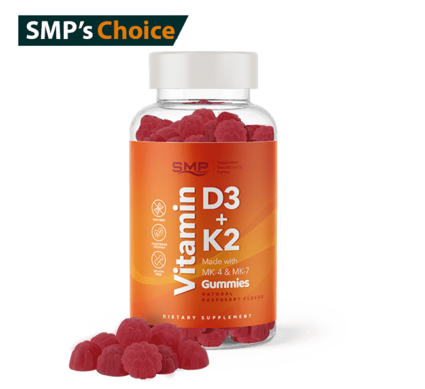 K2 + D3 Pectin Gummies W/ MK-4 & MK-7 – Natural Raspberry Flavor & Color