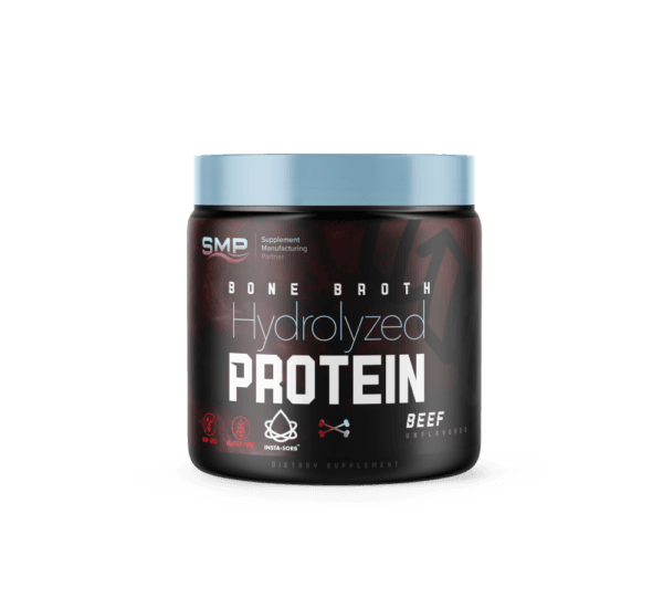 hydrolyzed bone broth protein beef non gmo gluten free SMP supplies bone Broth Bottle and Lid