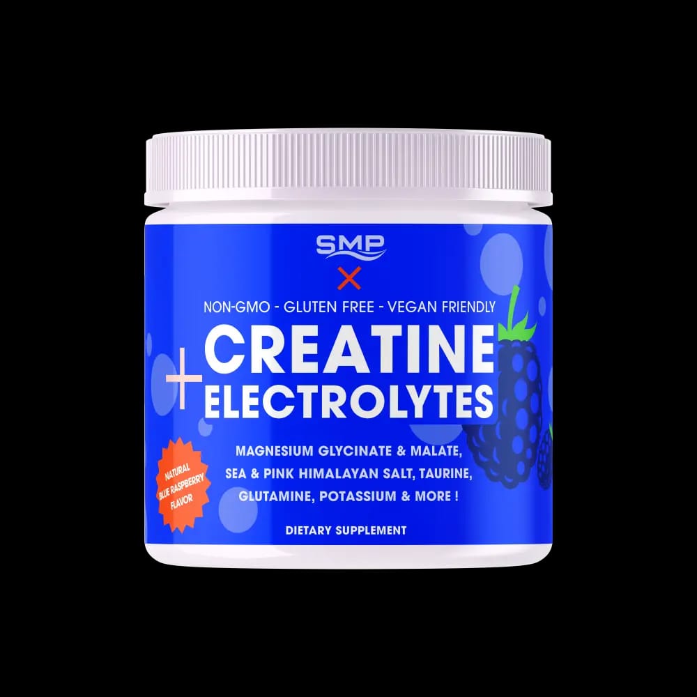 Stock Natural Blue Raspberry 'Hydrate' Creatine Electrolyte Powder 337g (30 Servings)