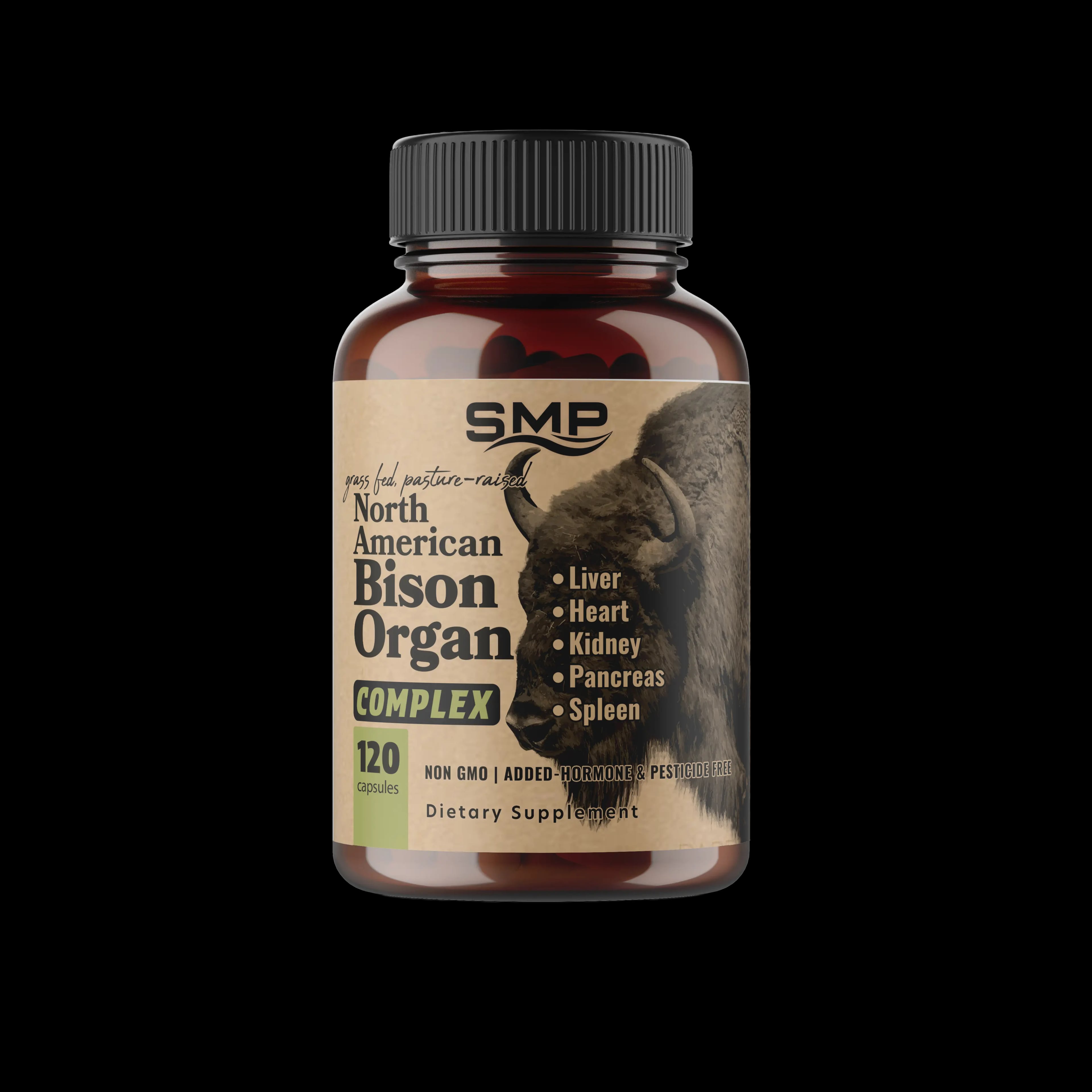 Grass-Fed North American Bison Organ Complex 500mg ea, Size '0'
