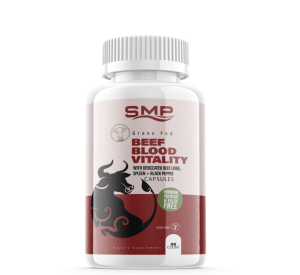 Grass Fed Beef Blood Vitality W/ Desiccated Beef Liver, Spleen + Black Pepper Capsules - Non-GMO – Hormone, Pesticide & Filler Free