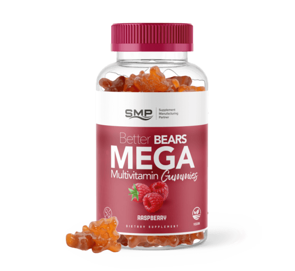 Better Bears Mega Multivitamin Gummies With Iron - Raspberry Flavor 2.5g