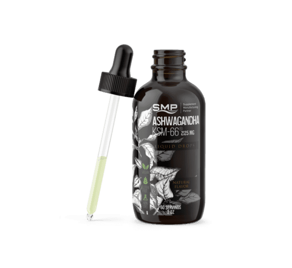 vegan ashwagandha ksm 66 125mg liquid drops natural flavor 60 servings 2oz non gmo gluten free